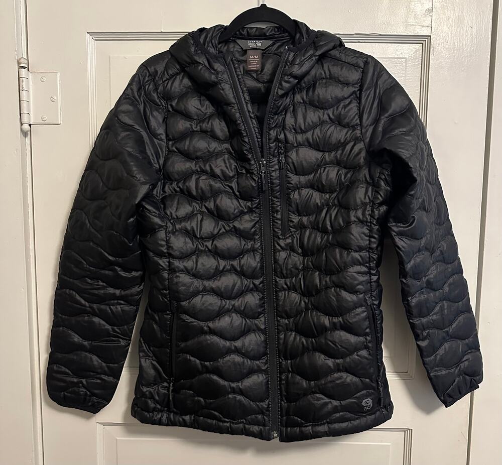 Mountain Hardware Stretchdown Hooded Puffer Jacket M Black 90% Goose Down